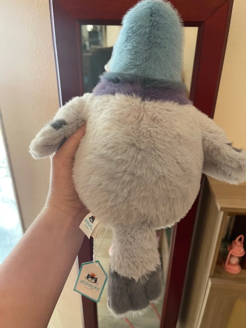 Jellycat Blue-Headed Pigeon Plush with Purple Collar and Gray Body - Picture 3 of 3